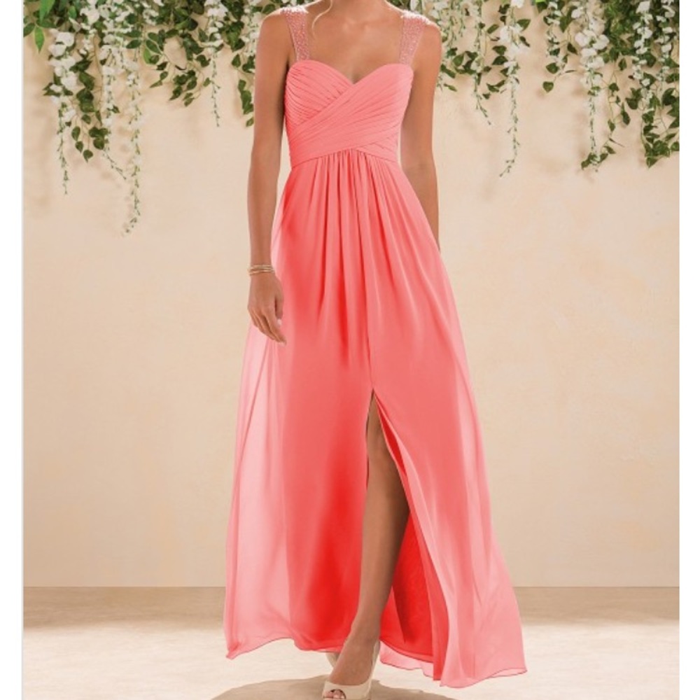 Jasmine B2 Coral Chiffon Bridesmaid Dress